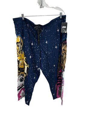 Star Wars Knit Capri Pajama Pants Navy Blue Plus Size 3X Novelty Sleepwear NWT